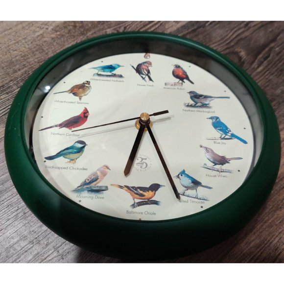 The Original Singing Bird Clock 25th Anniversary Edition Green 8.5" Tested VIDEO - Picture 7 of 17